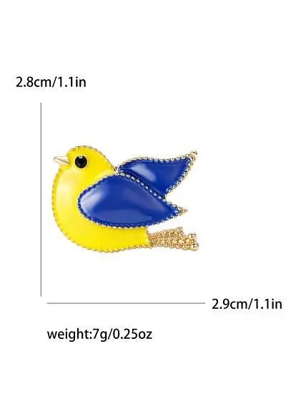 Брошь Голубка брошь-булавка символ Украины желто-голубая - фото 3