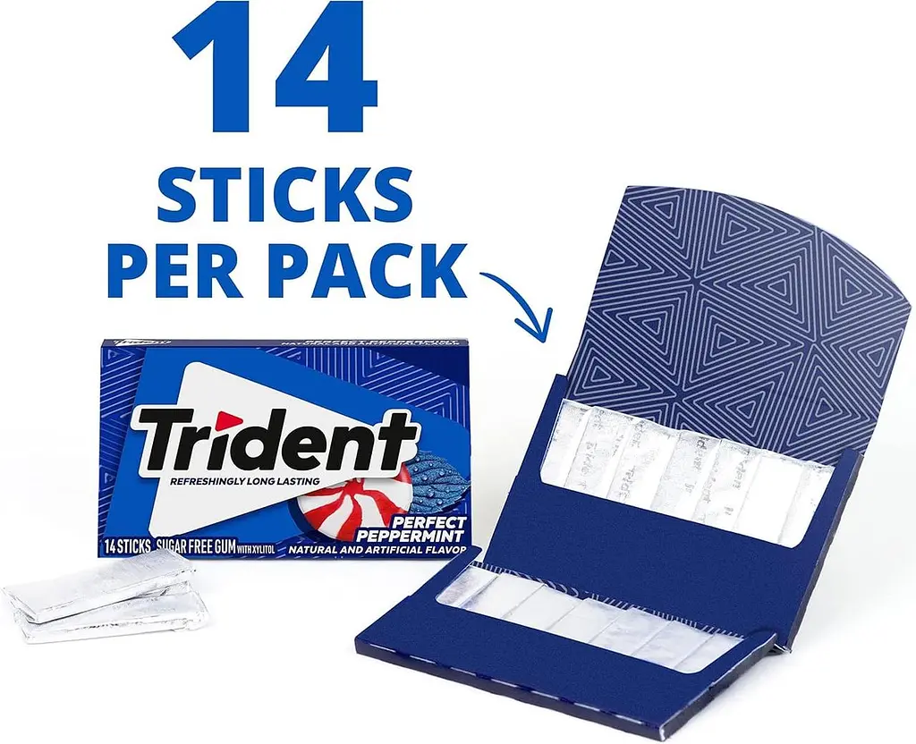 Жувальна гумка Trident Perfect Peppermint Sugar Free Gum 14 стіків - фото 3