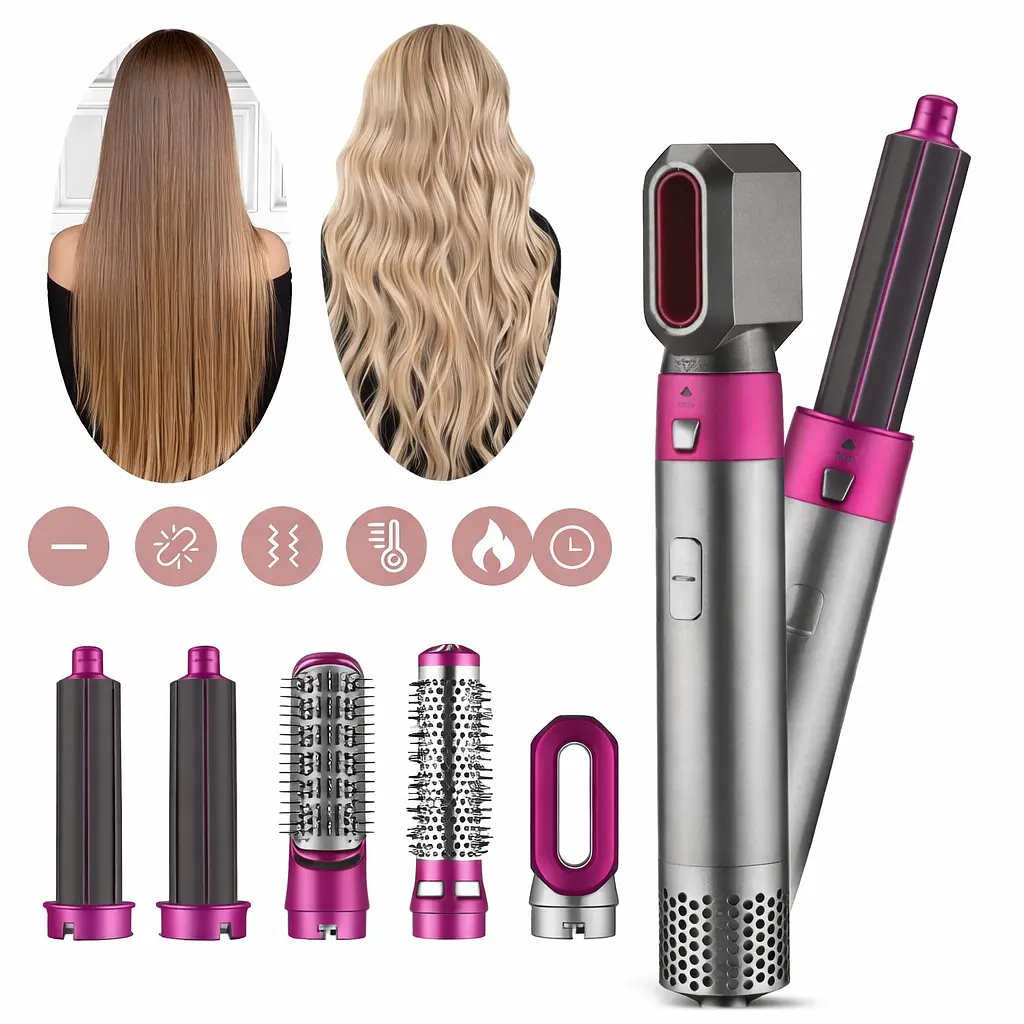 Стайлер для укладання волосся Hot Air Styler 5 в 1 з ефектом Коанда, 1000 Вт, 5 насадок, з кейсом - фото 4