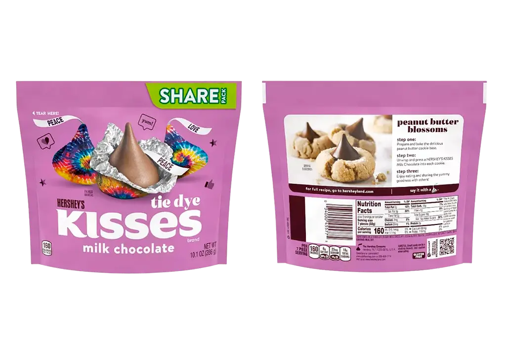 Шоколадні цукерки Hershey's Milk Chocolate Tie Dye Kisses 298 г - фото 4