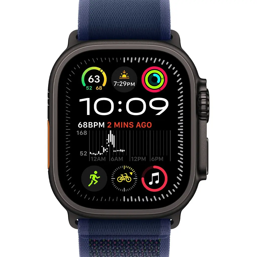 Смарт-часы Apple Watch Ultra 2 49mm Black Titanium Case with Blue Trail Loop S/M (MYTJ3+MYQ73) [114887] - фото 2