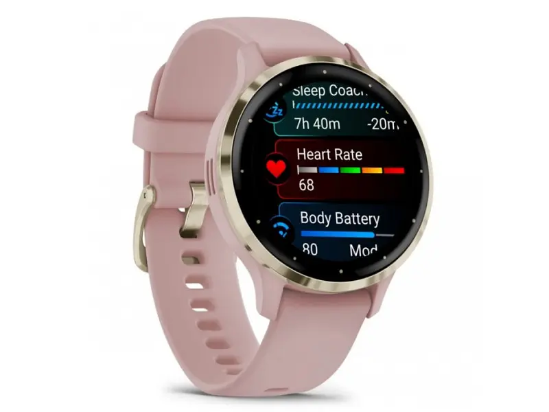Смарт-годинник Garmin Venu 3S Soft Gold S. Steel Bezel w. Dust Rose Case and S. Band (010-02785-03) - фото 3