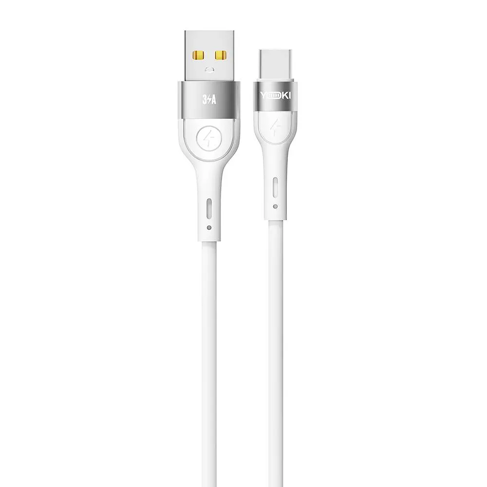 Кабель для заряджання та обміну даними USB Yoki YK-EX11 EXTRA Series USB/Type C 60W 3A/20V 0.25 m White