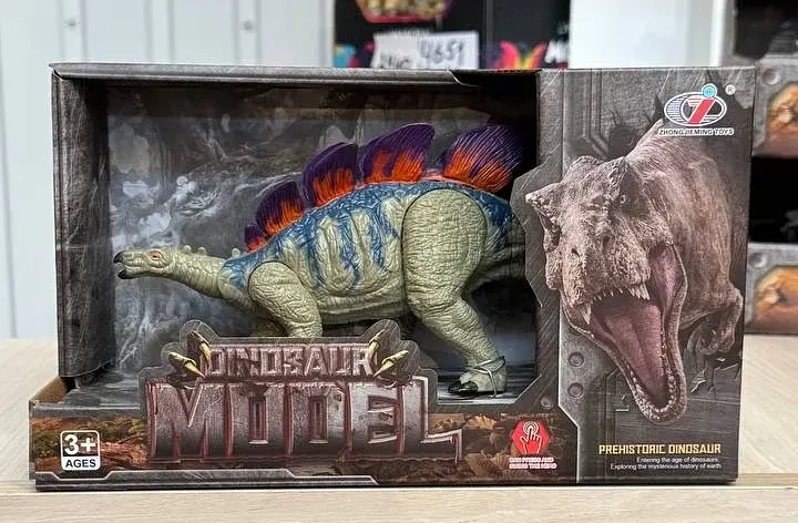 Фігурка динозавра Стегозавр, що рухається, Dino Toys 55125, червоно-зелений - фото 2