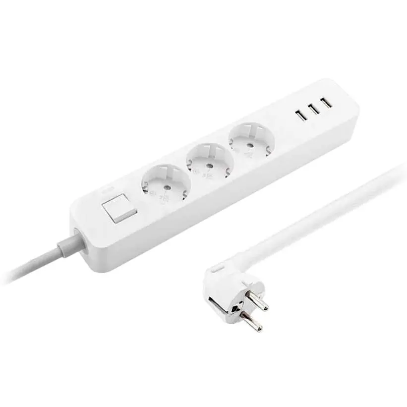 Мережевий фільтр подовжувач Xiaomi Power Strip 3 розетки 3 Usb 1.8 метра QMCXB33CH NRB4030GL XMCXB04Q - фото 2