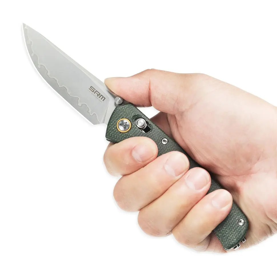 Ніж складаний туристичний SRM Medal 255L-MG3 (8.2 см) 140Cr / Micarta зелений - фото 9