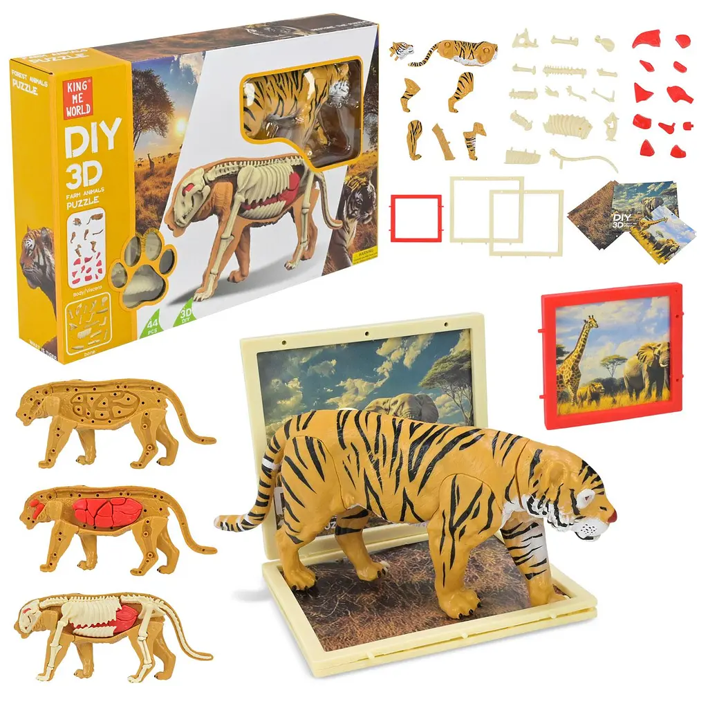 Освітній 3D-пазл анатомічна модель тигра DIY 3D (310B-7)