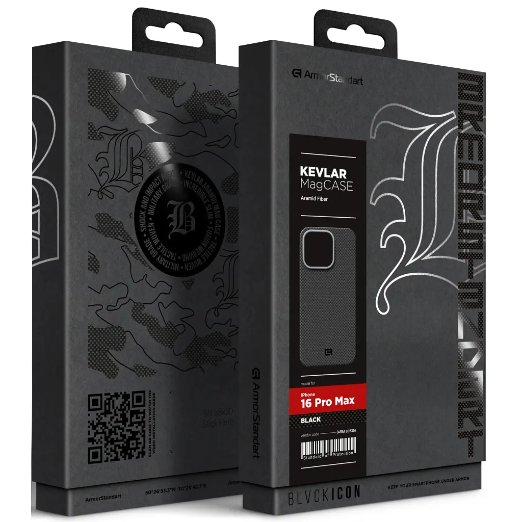 Чохол до мобільного телефона Armorstandart BlackIcon Kevlar MagCase Apple iPhone 16 Pro Max Black (ARM88535) - фото 2