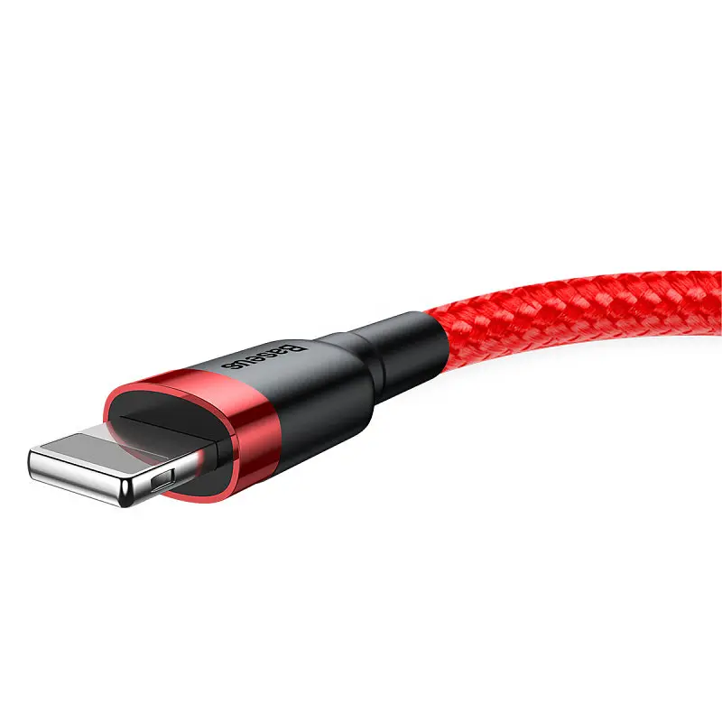 Дата кабель Baseus Cafule Lightning Cable 1.5A (2m) (CALKLF-C) Червоний / Чорний - фото 3