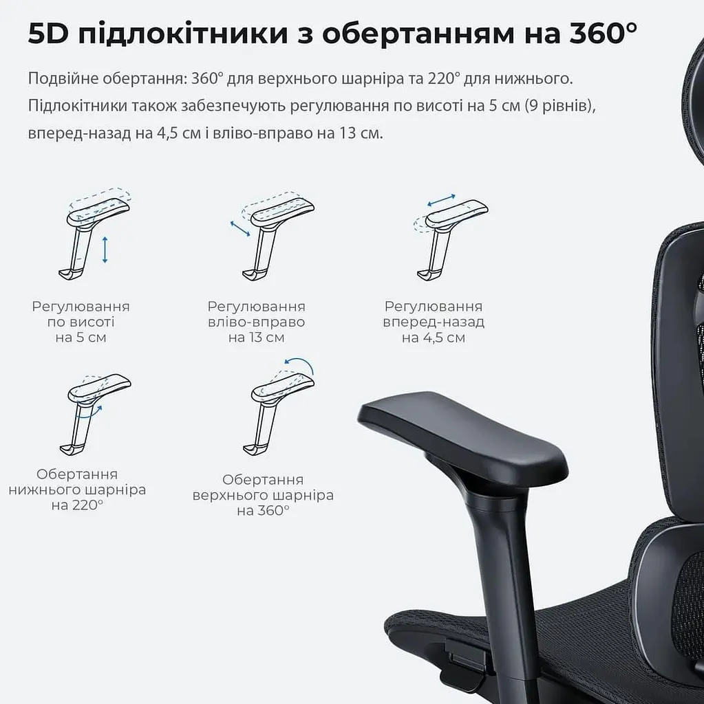 Ігрове крісло Anda Seat X-Air Pro Size XL Mesh Gray Twilight (AD-WY-01-GGSP-G01) - фото 12