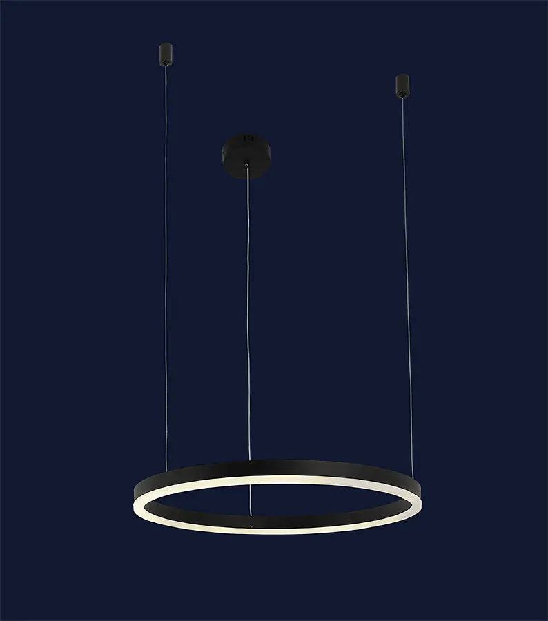 Люстра led світильник кільця підвісна Levistella 918LP450-1 BK 400MM - фото 2