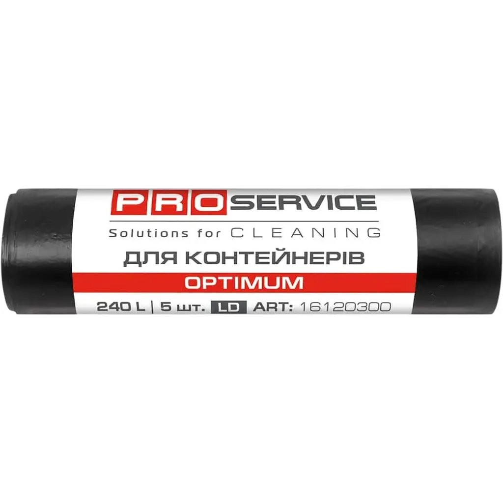 PRO Пакет для смiття OPTIMUM п/е 90x125 чорний, ЛД, 240л