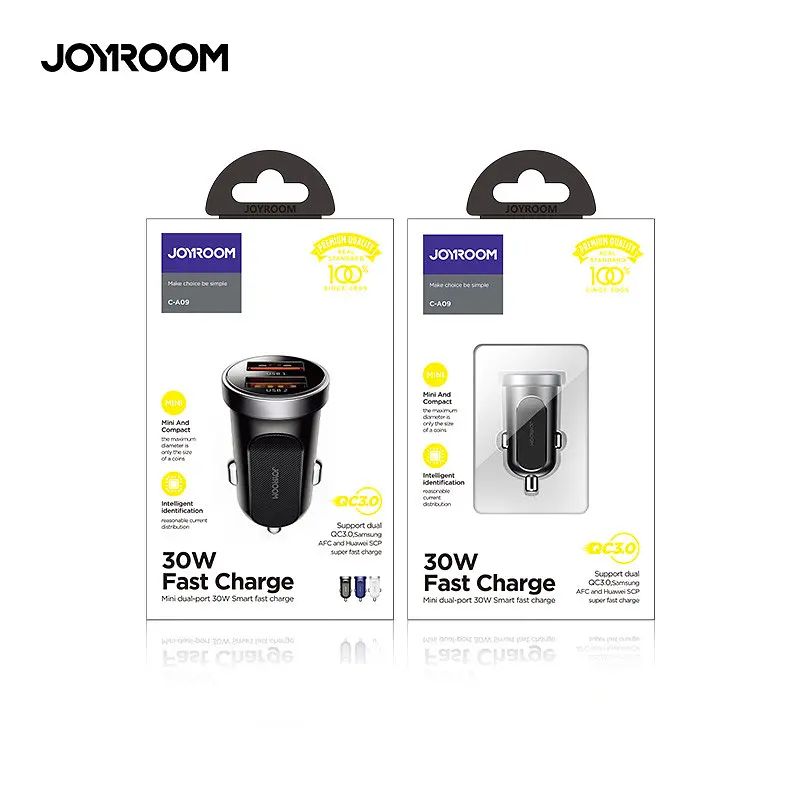 Адаптер автомобильный JOYROOM Mini dual-port Smart car charger C-A09 2USB 5A 30 W - фото 7