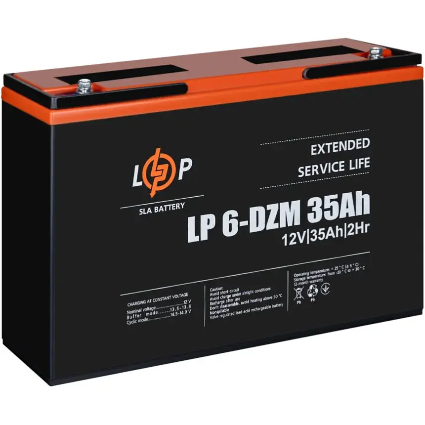 Акумулятор LogicPower AGM 6-DZM 12V (12V/35Ah/420Wh) (9335) [109288] - фото 3