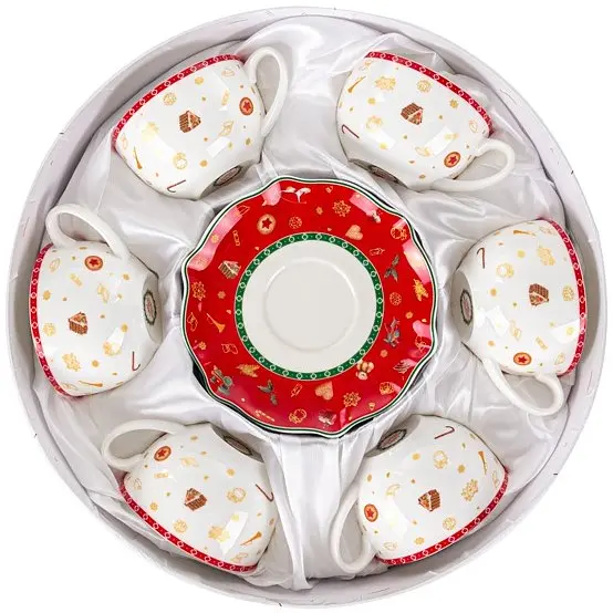 Чайный набор Lefard Christmas Delight, 250 мл, белый с красным (985-147) - фото 6