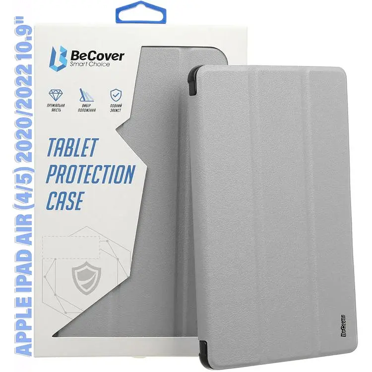 Чохол-книжка BeCover Tri Fold Soft TPU Silicone для Apple iPad Air 4/5 2020/2022 10.9" Gray (711132) - фото 4