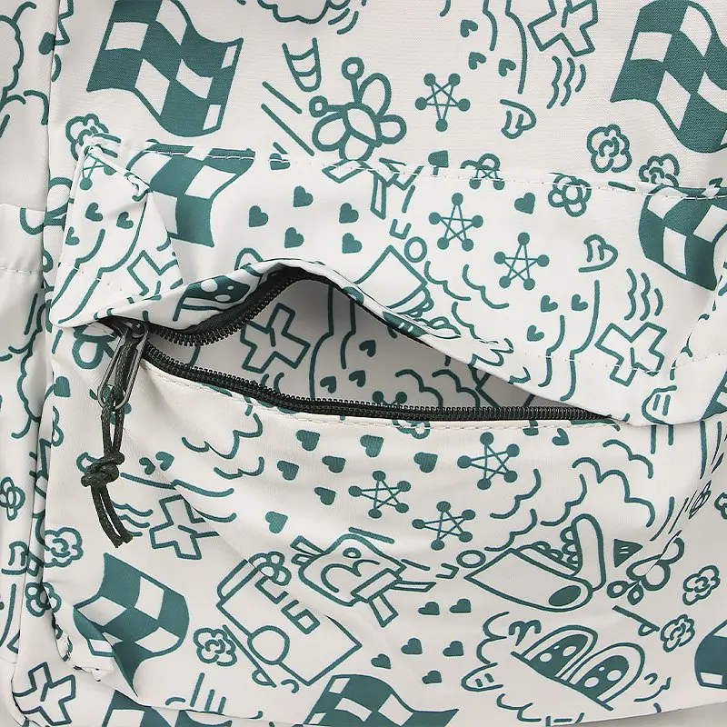 Рюкзак підлітковий No Brand 5154 31х13 см White-Green 13081-84482 - фото 3