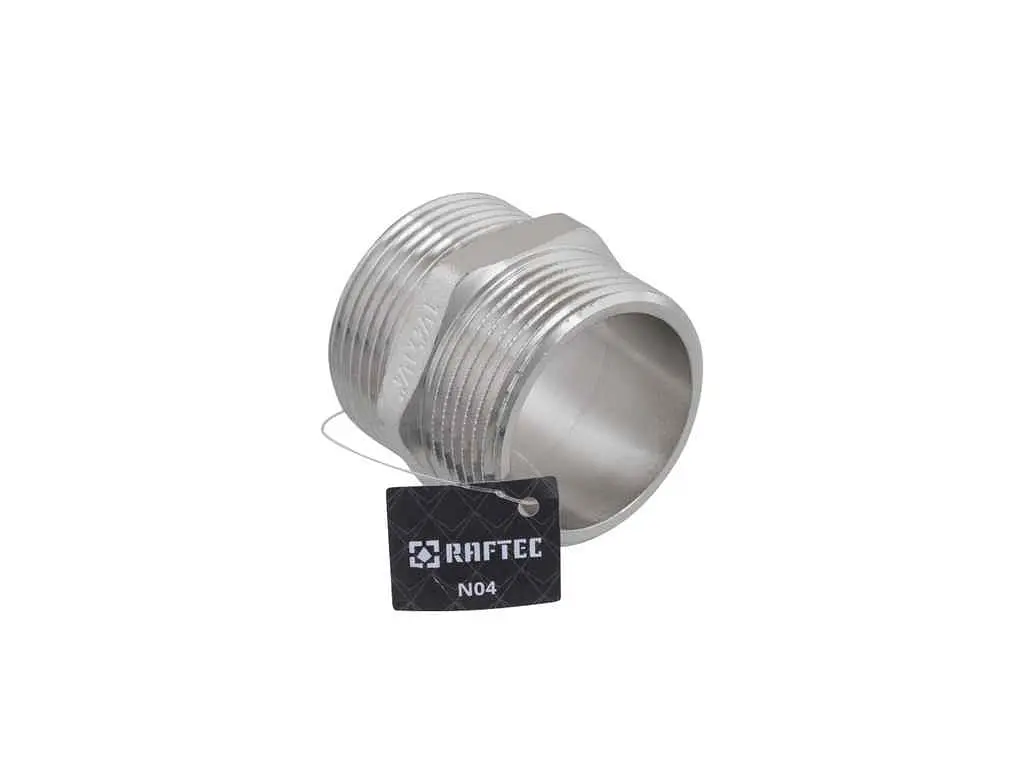 Ніпель RAFTEC латунь, ЗЗ, DN32, 1 1/4", нікель, N04 - фото 3
