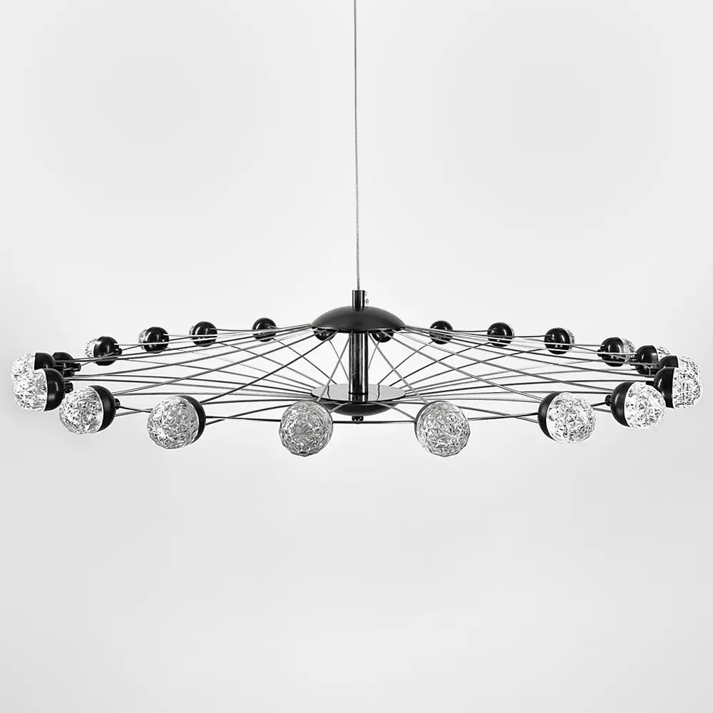 Люстра-колесо в стиле постмодерн на 22 плафона Ø 70 см | Ст. L 20044/22 BK | Line F - фото 2