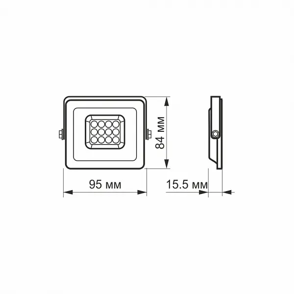 LED прожектор VIDEX F2e 10W 5000K - фото 6