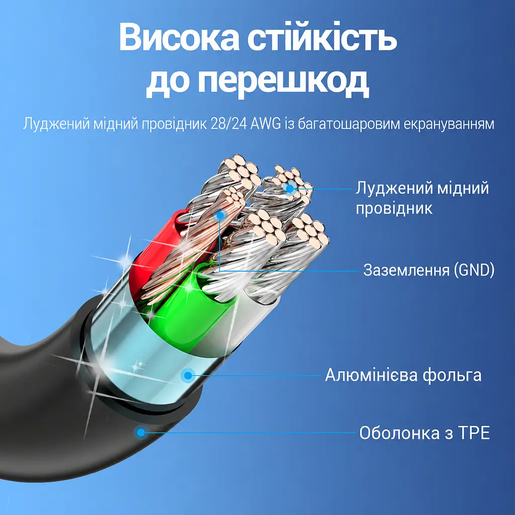 Кабель Vention COVBD USB-C - Micro-USB 0,5 м чорний (COVBD) - фото 5