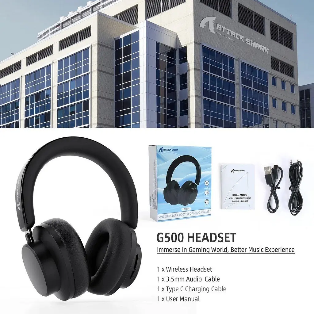 Навушники Attack Shark G500 Wireless (AS-G500-B) Black (G-000003987) - фото 7