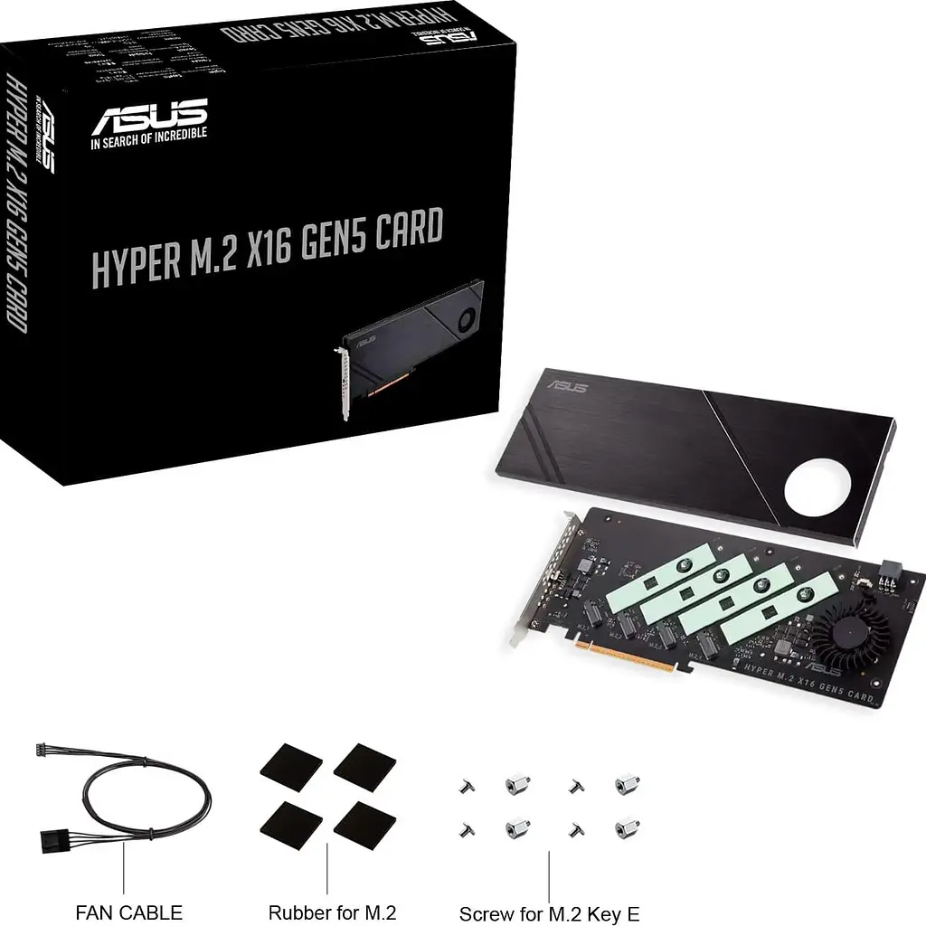 Плата-адаптер PCIe ASUS Hyper M.2 X16 PCIe 5.0 Expansion Card GEN 5 (90MC0CY0-M0EAY0) - фото 6
