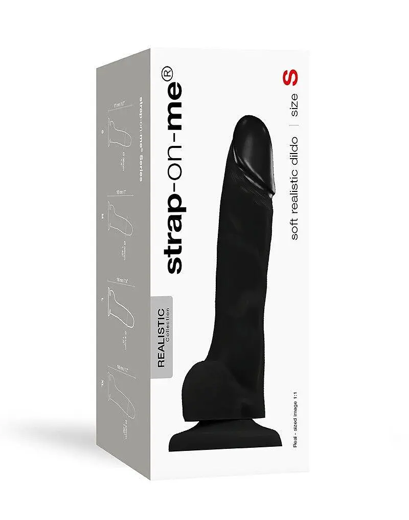 Реалістичний фалоімітатор Strap-On-Me SOFT REALISTIC DILDO Black - Size S - фото 3