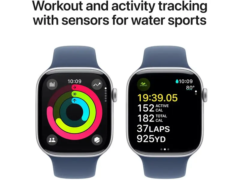 Смарт-годинник Apple Watch Series 10 GPS 46mm Silver Alu. Case w. Denim Sport Band - S/M (MWWL3) - фото 4