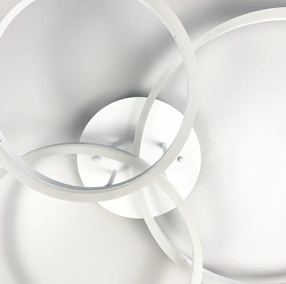 Потолочная LED люстра в белом на 3 кольца Line.F A 8008/3 WH - фото 4