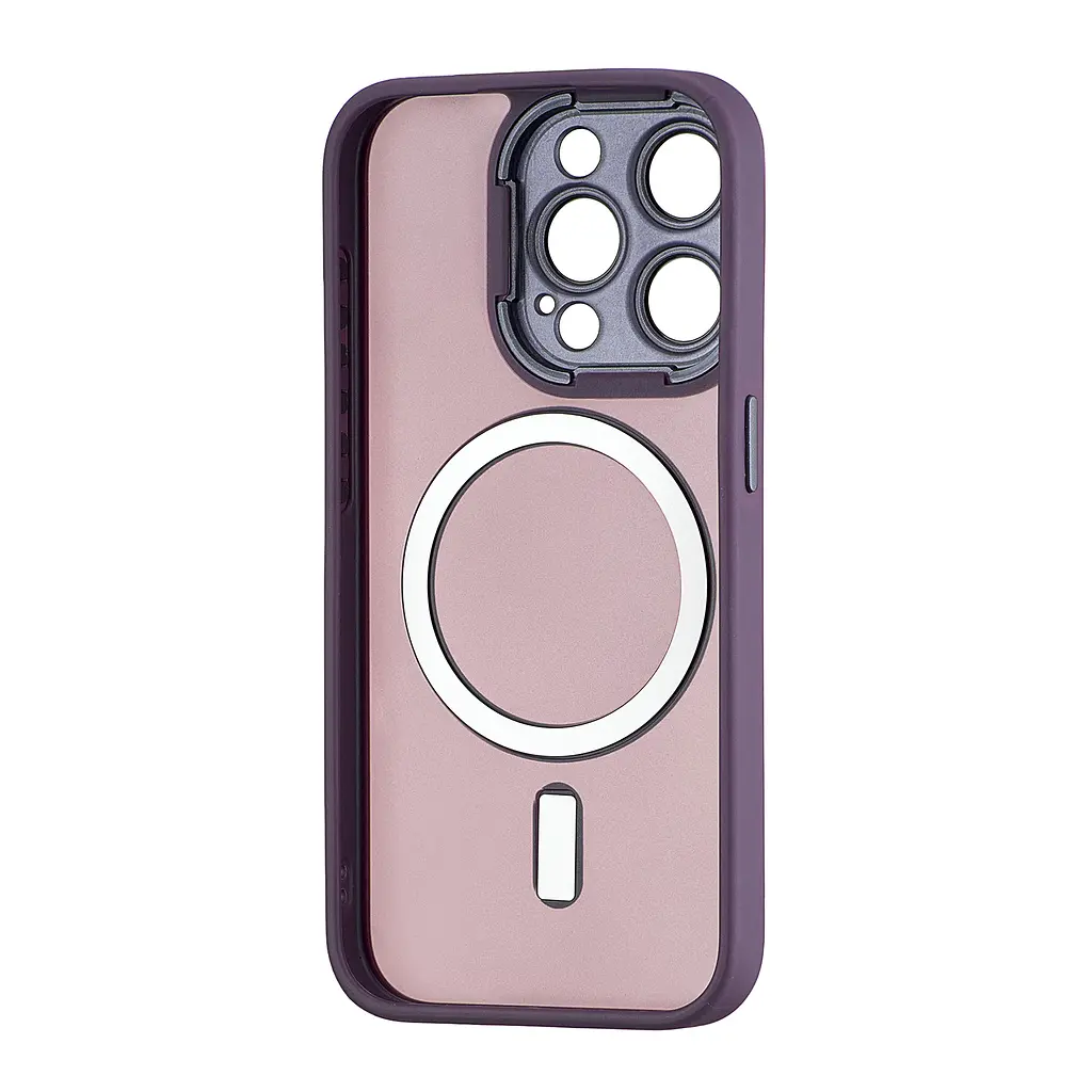 Чохол Silicone Matte Case Protected Camera with MagSafe iPhone 15 Pro Purple - фото 3