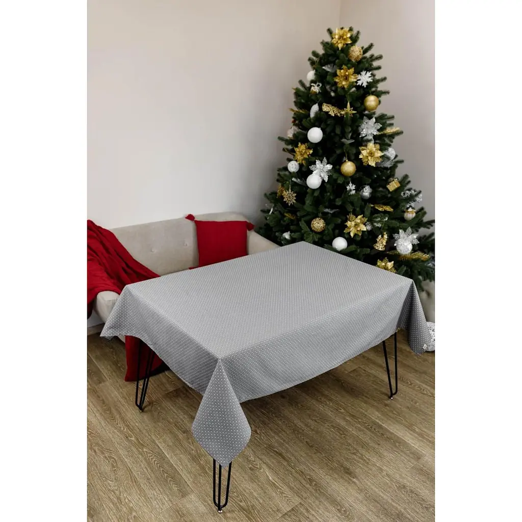 Скатерть Прованс Merry Christmas 180х132 см серая (31467) - фото 4