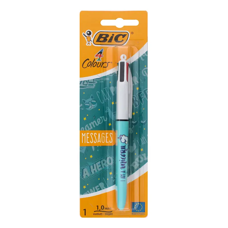 Ручка кулькова BIC 4 Colours Messages 1 мм 4 кольори 1 шт. (9649051) - фото 2