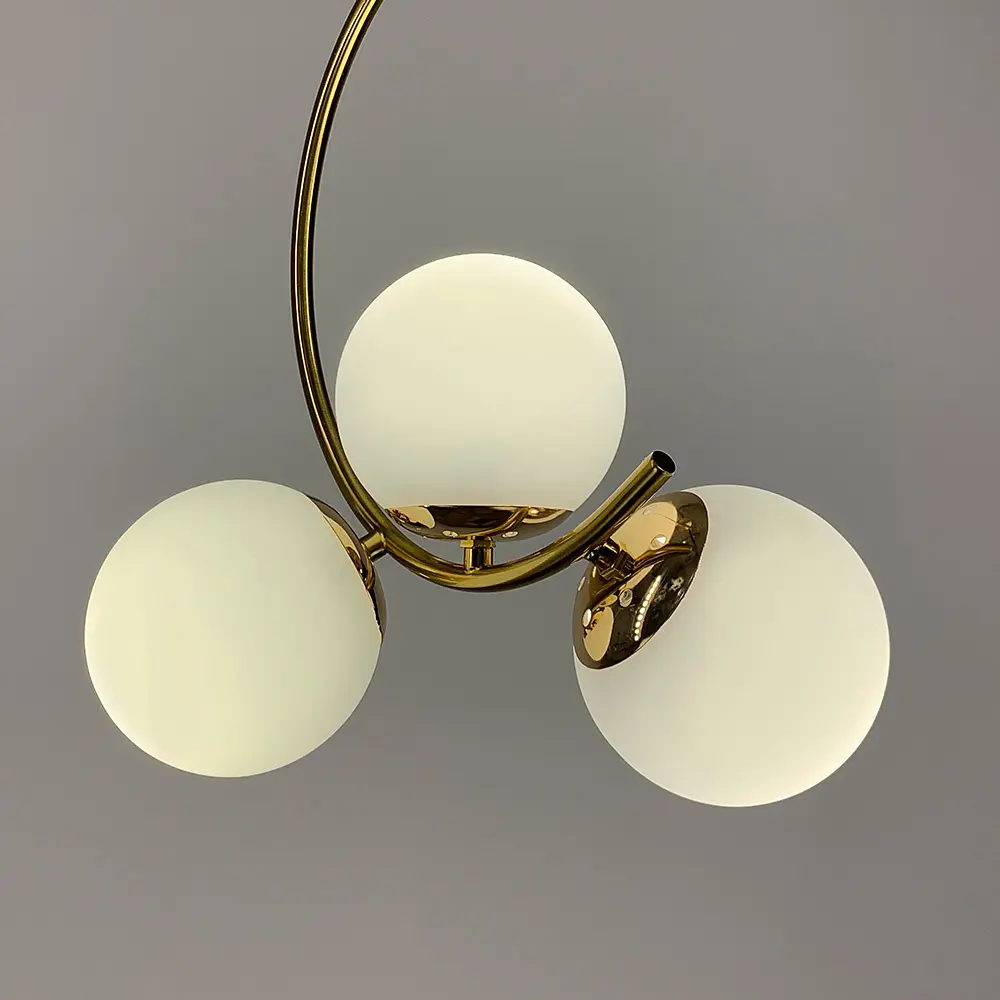 Люстра ASTORIA в латунном корпусе с белыми плафонами Ст. 068/3 AB+WT | Line F - фото 5