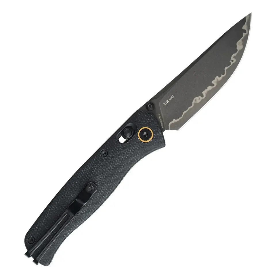 Ніж складаний туристичний SRM Medal 255L-MB3 (8.2 см) 140Cr / Micarta чорний - фото 4