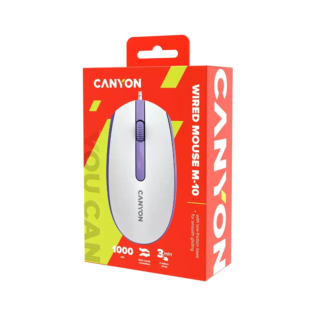 Мишка Canyon M-10 USB White Lavender (CNE-CMS10WL) - фото 6