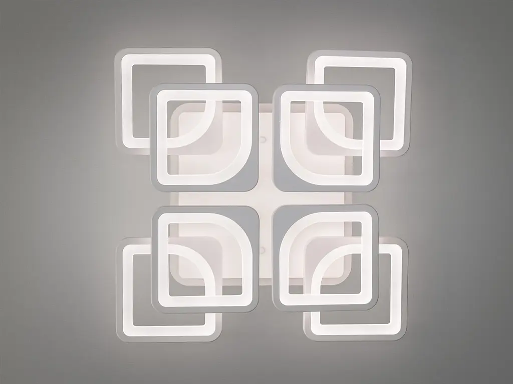 Люстра стельова LED Diasha HS8060/4+4WH, 130W, 3200K-6500K, білий акрил, сучасний стиль для дому - фото 2