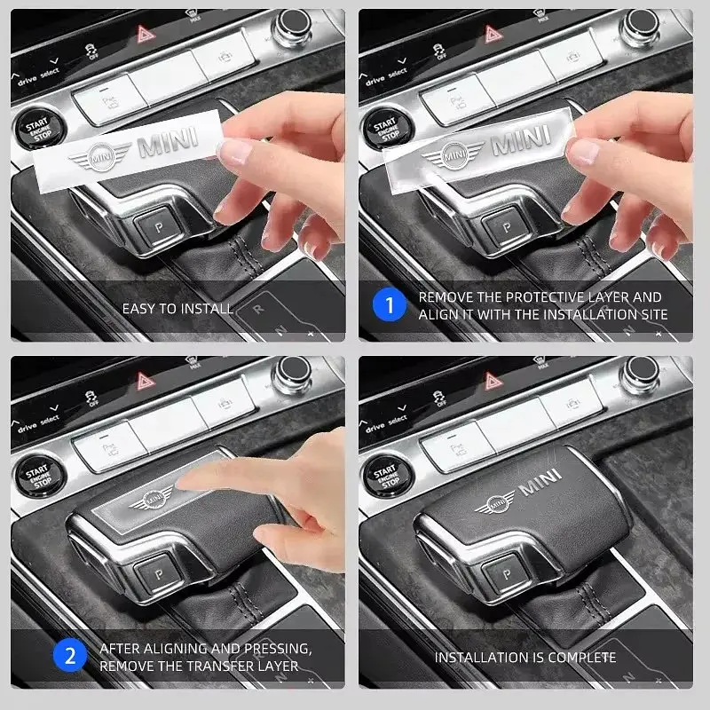 Наклейка з логотипом Mini метал, на клейкій стрічці 1шт (універсальна) - фото 3