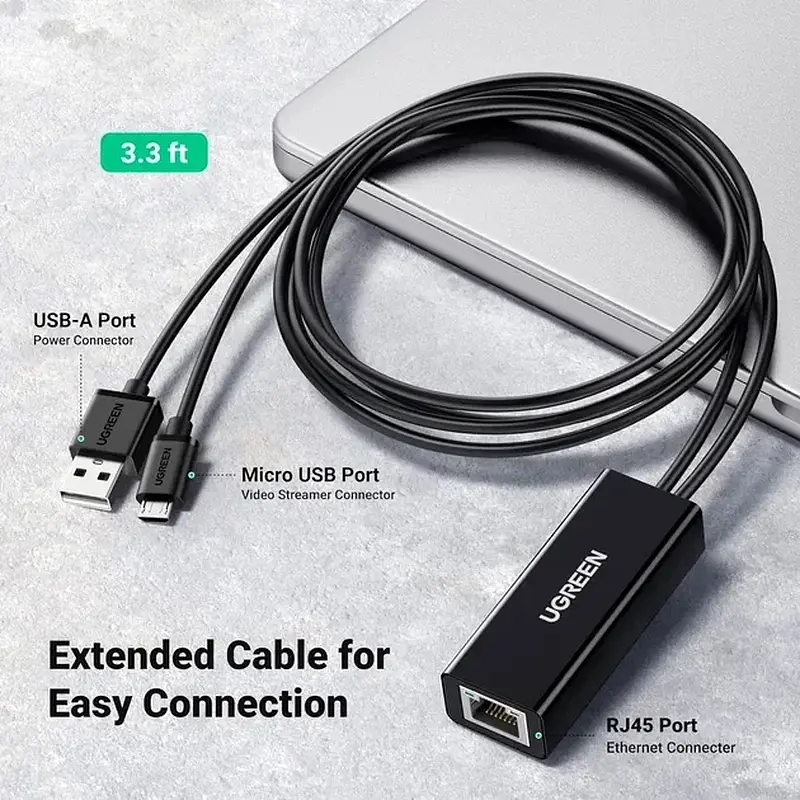 Перехідник UGREEN Ethernet Adapter for TV Stick (Black) UGR-30985 - фото 2