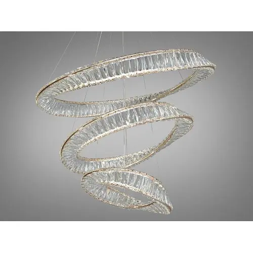 Люстра кршталеві кільця Linisoln 6105-80x60x40 FG метал, кришталь LED 150Вт 20-25м² 100-50см - фото 2