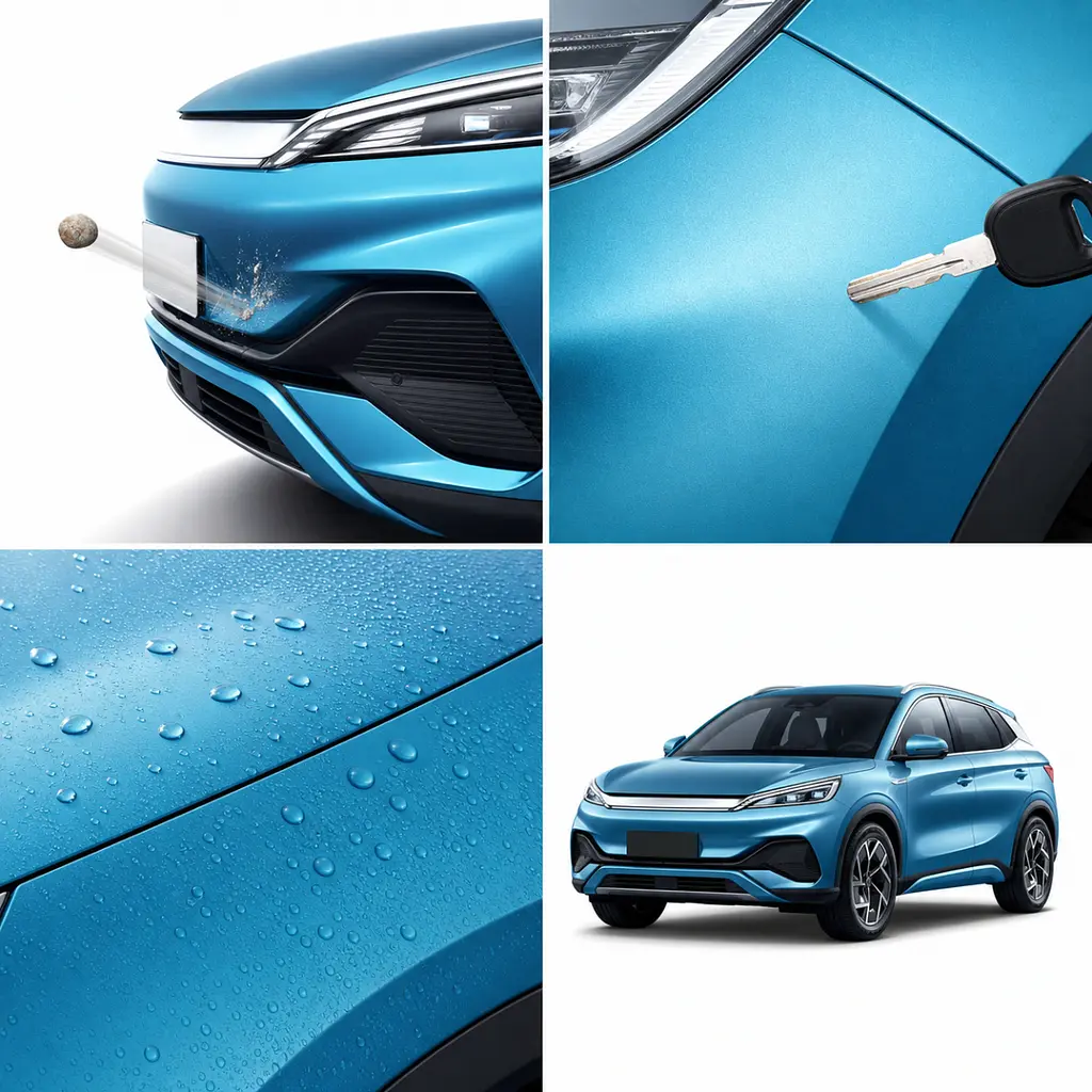 Антигравійна захисна бронеплівка за лекалами для BYD Atto 3 (Yuan Plus) I 2022-2024 - передня частина авто (капот бампер крила)) - фото 3