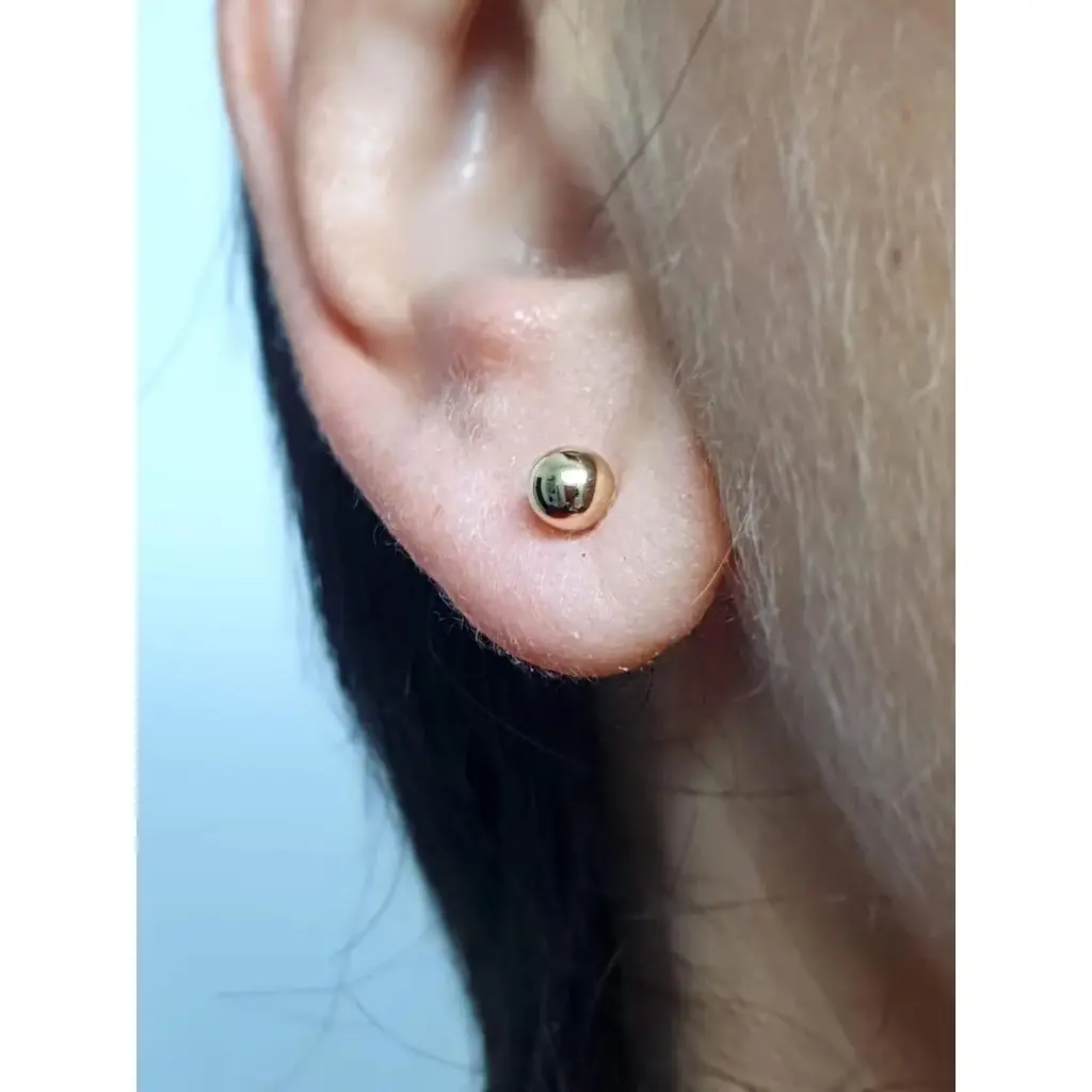 Золотые серьги-пуссеты Favoritum Шарики. 210115_5_Л - фото 2