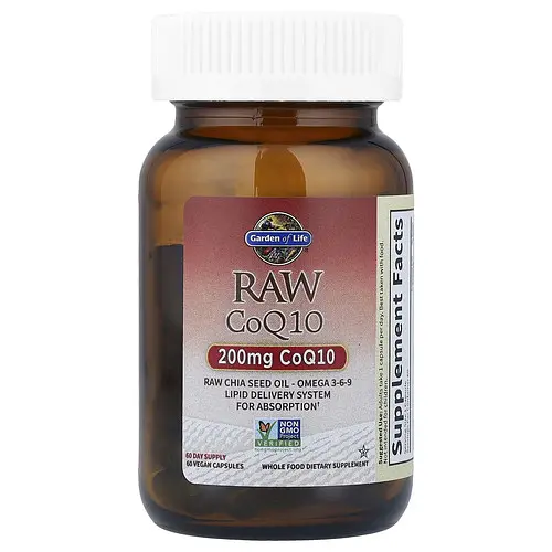 Коензим Q-10 RAW CoQ10 200 mg 60 рослинних капсул Garden of Life vit0005727 - фото 3