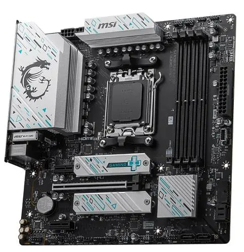Материнська плата AM5 MSI B650M GAMING PLUS WIFI, B650, 4xDDR5, Int.Video (CPU), 4xSATA3, 2xM.2, 1xPCI-E 4.0 x16, 2xPCI-E 3.0 x1, ALC897, RTL8125BG, WiFi 6E, Bluetooth 5.3, 11xUSB3.2/4xUSB2.0, HDMI/DP, MicroATX - фото 3