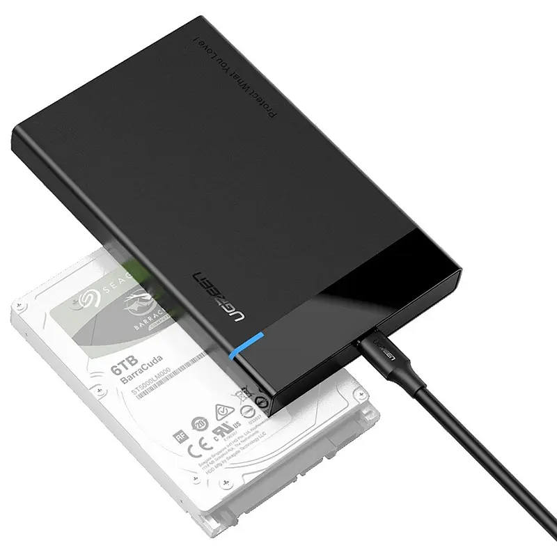 Зовнішня кишеня для 2.5" HDD/SSD Ugreen USB 3.1 US221 Black - фото 2