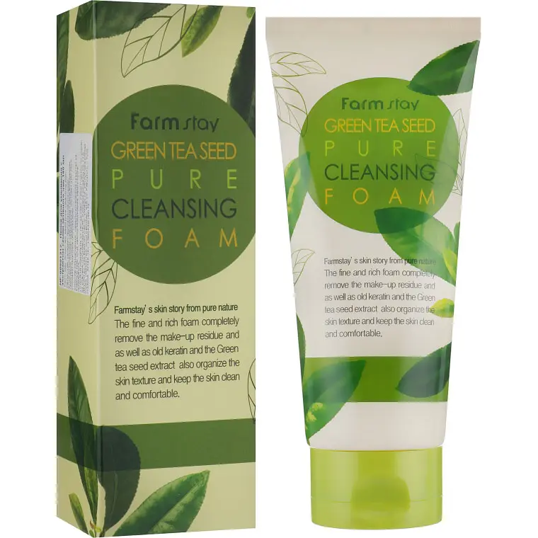 Пінка для вмивання FarmStay Green Tea Seed Pure Cleansing Foam, з зеленим чаєм, 180 мл - фото 2