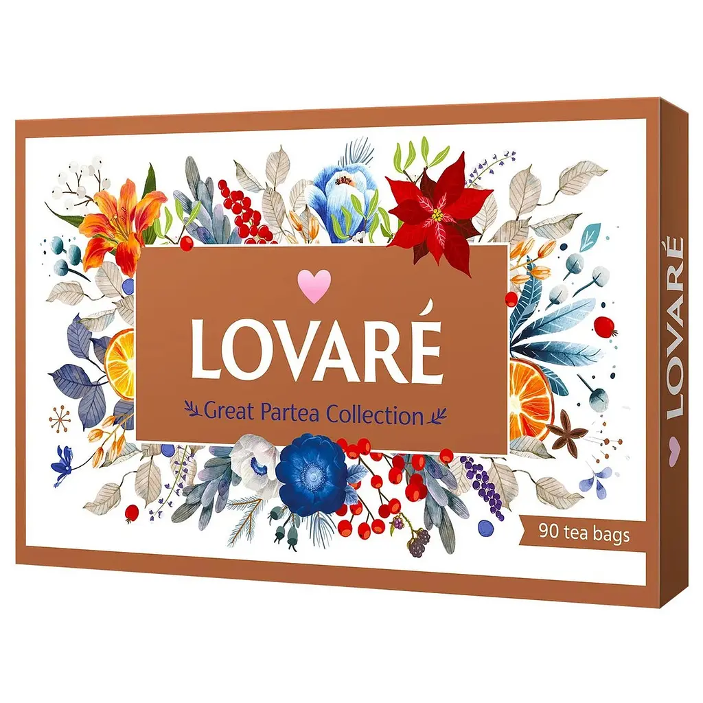 Чай Подарунковий Lovare Great Pertea Collection 90 пакетиків Коричневий 155 г