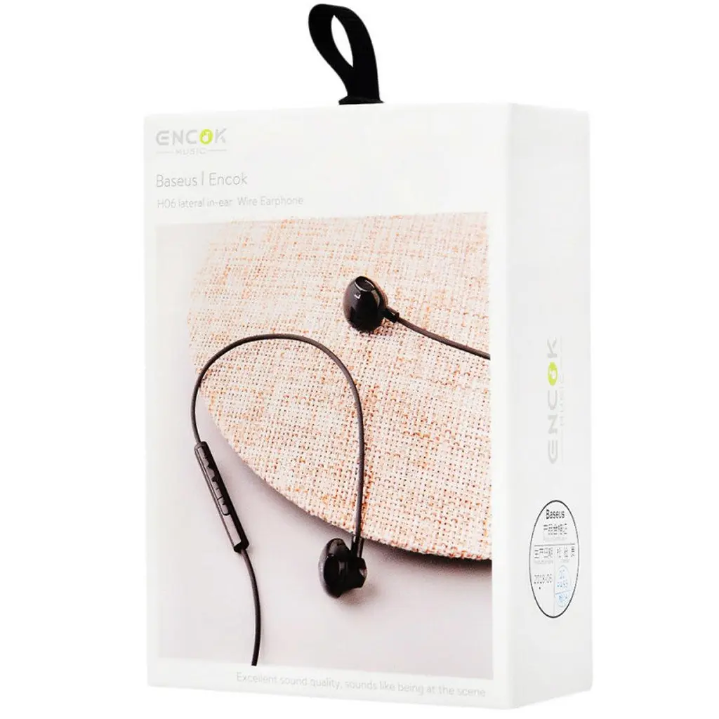 Бездротові навушники Baseus Enock H06 lateral in-ear Wire Earphone 3.5 mini-jack чорні (NGH06-01) - фото 6