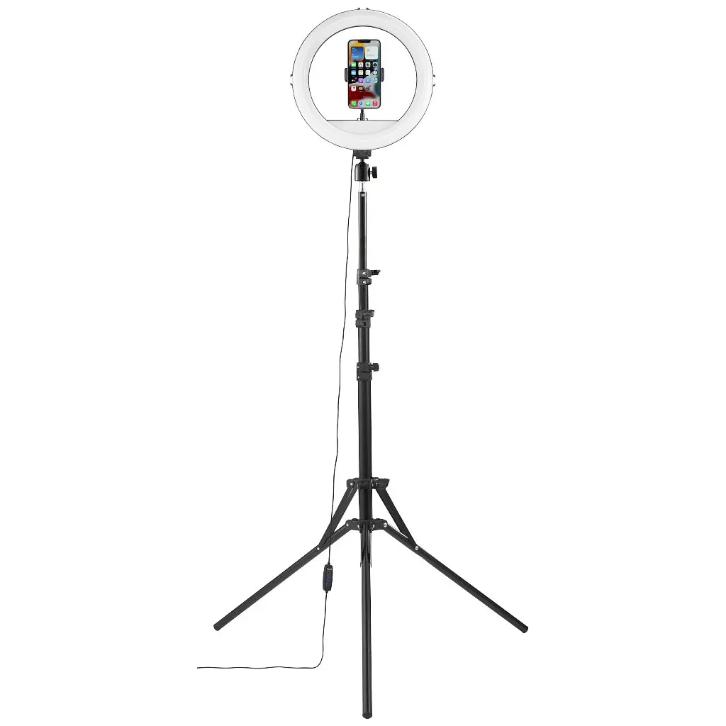 Набір блогера Hama Smartphone Tripod Steady-120 V2, 185см, Bluetooth, LED ring (00004659) - фото 4