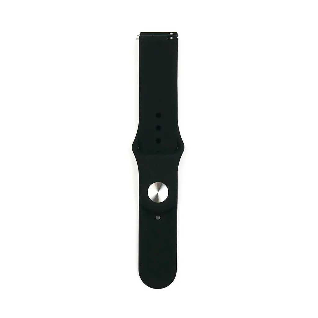 Ремешок Silicone 20 мм Samsung Watch Active/Galaxy S4 42/44 мм/ Gear S2 Classic/Xiaomi Amazfit Черный - фото 2